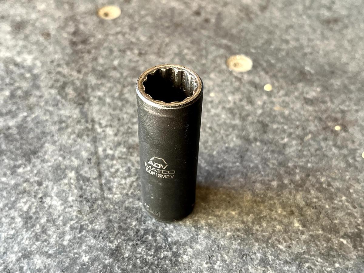 Used MATCO ADV  BDP15M2V 3/8 Drive 16mm Impact Socket  2.5" Deep  12 Point