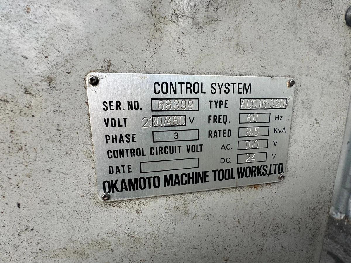 Used Okamoto ACC-1632DX, , AUTO IDF, 3X AUTO FEEDS, SURFACE GRINDER,
