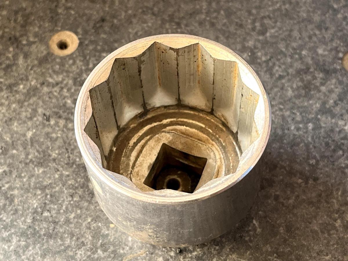 Used 12-Point Chrome SAE 2" Socket with 3/4" Drive
