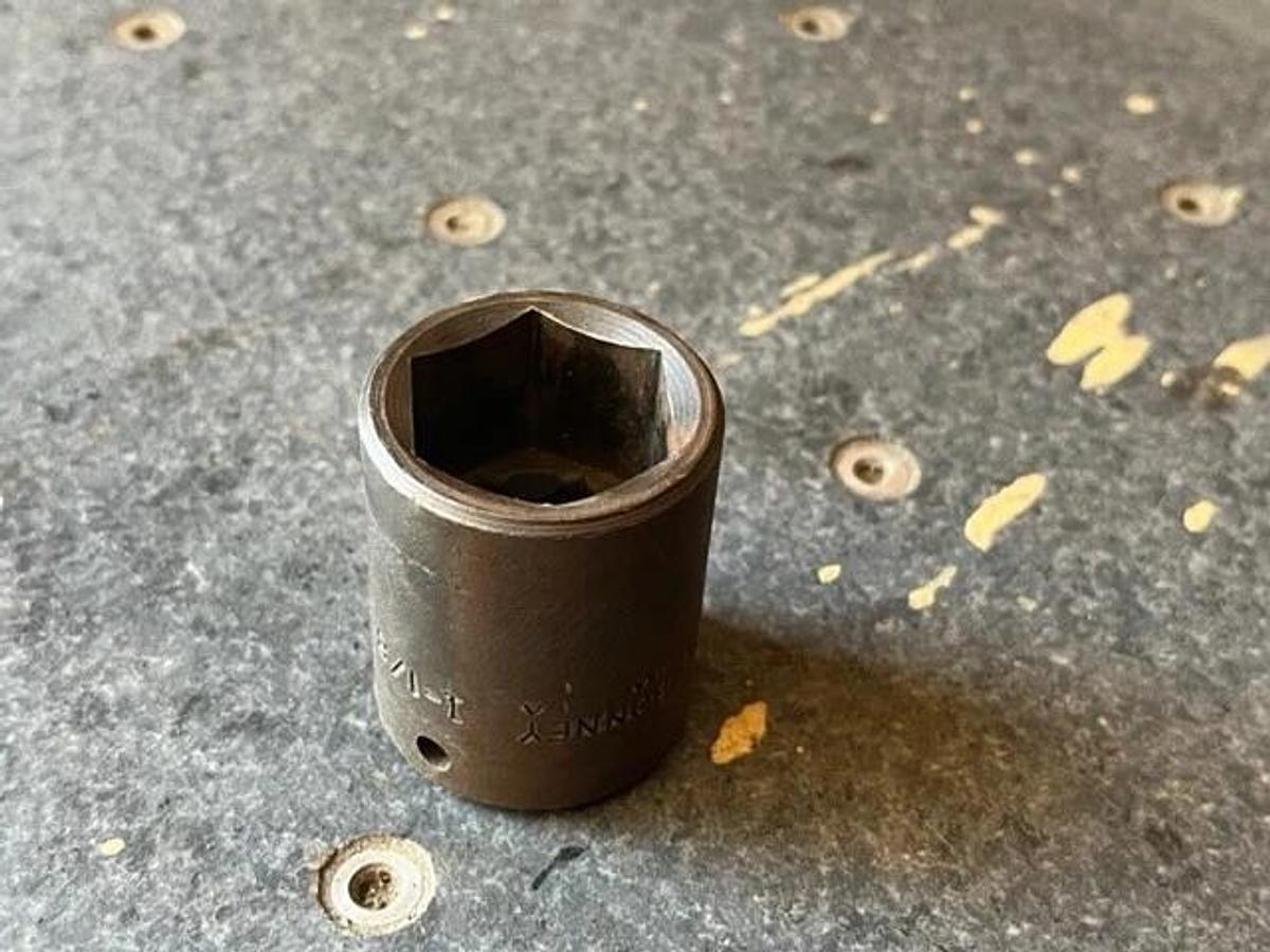 Used Bonney 1 1/8 USA Short Impact Socket 6pt. 1/2"Dr.  P3236
