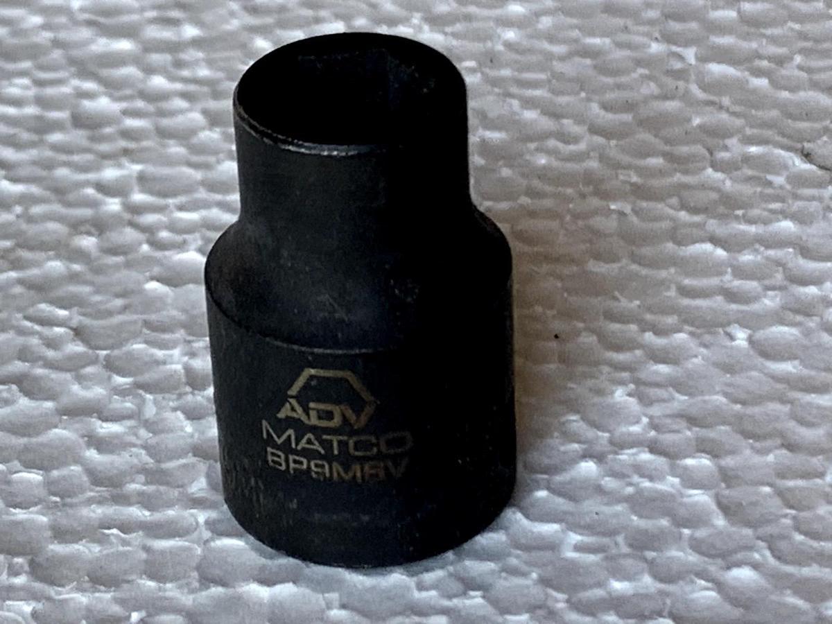 Used MATCO "ADV" BP9MBV, 3/8" Drive,  Impact Socket, Shallow, 9 MM 6 Point.