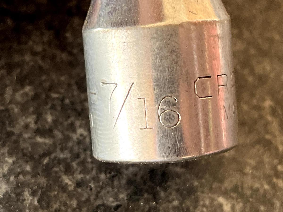 Used Craftsman 7/16" 12 Point 1/2" Drive Socket V 47501 Made In USA
