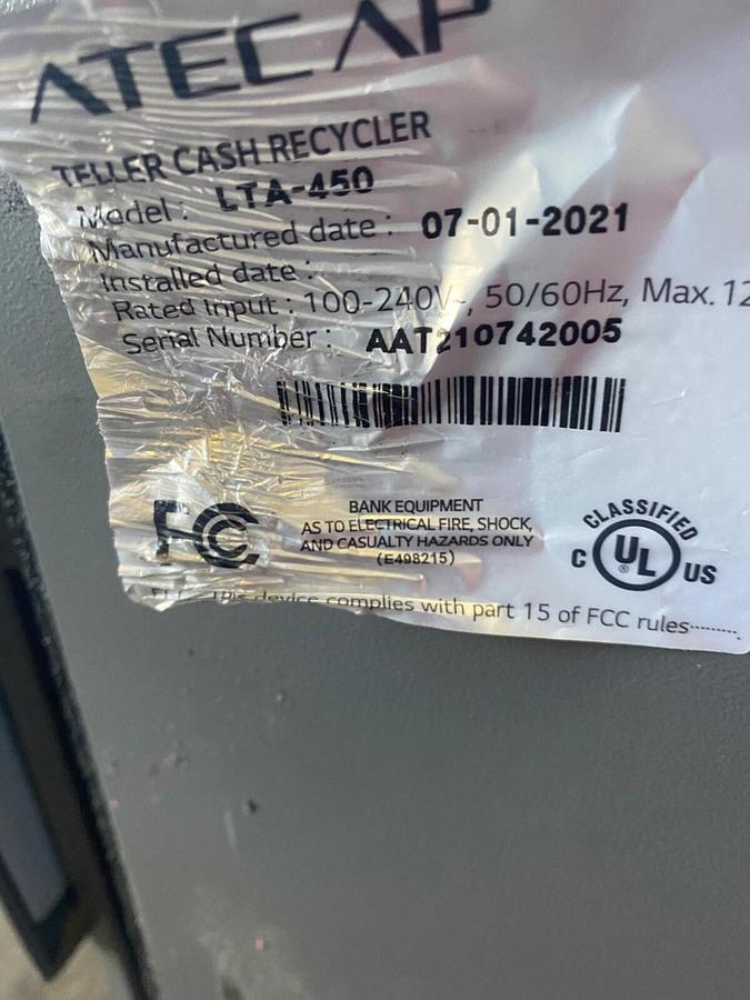 Teller Cash Recycler.  ATEC AP LTA-450.  NEW Damaged