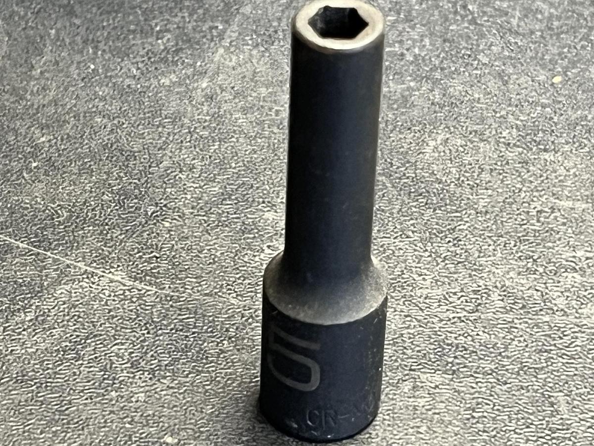 Used MATCO Tools "ADV" ADP5M6V, 1/4" Dr. 5MM Impact Socket, 2" Deep, 6-Point.