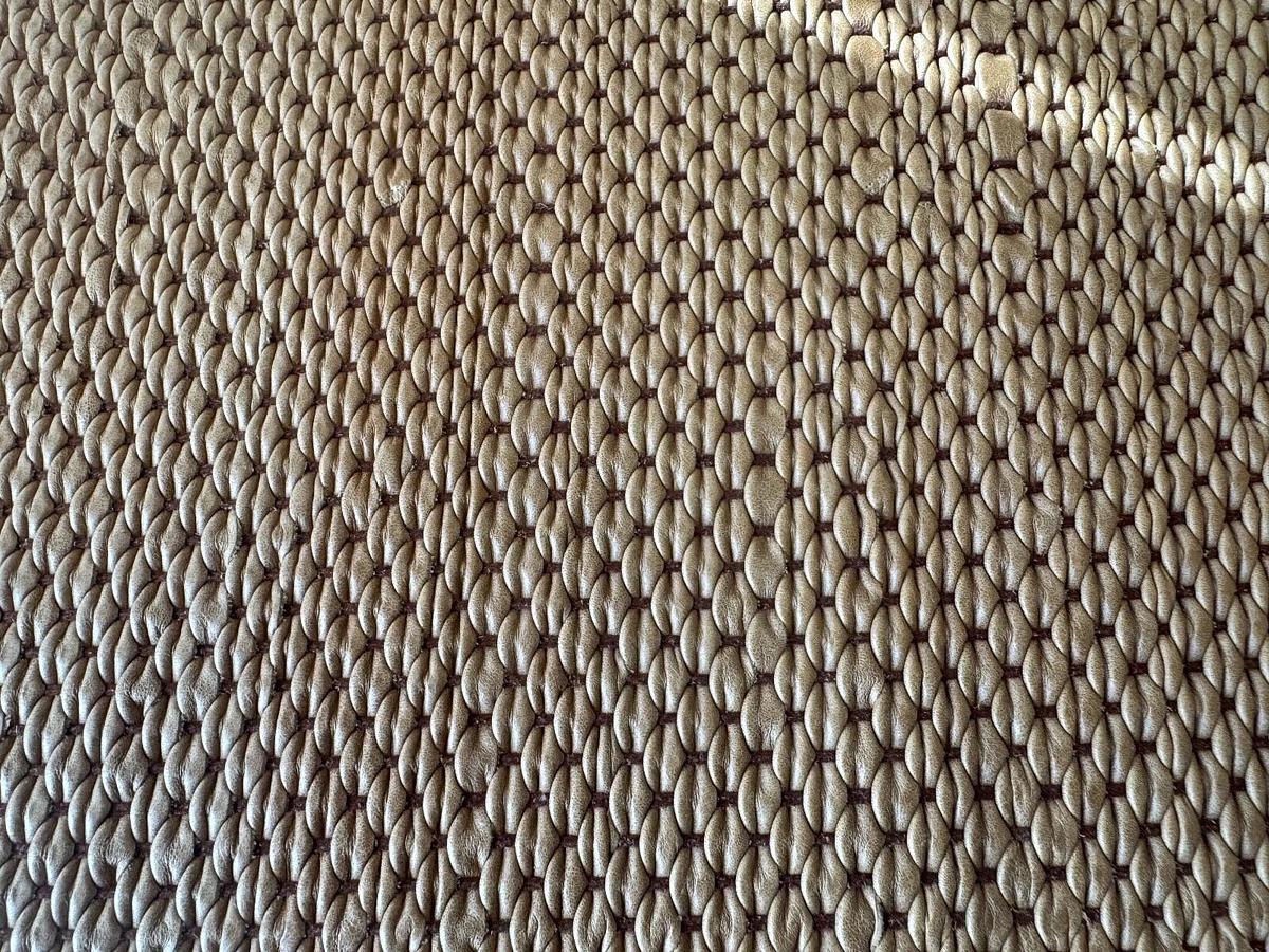 Used Prairie Twill  brown leather rug NEW HANDMADE 13' x 161" Retails for $80,000