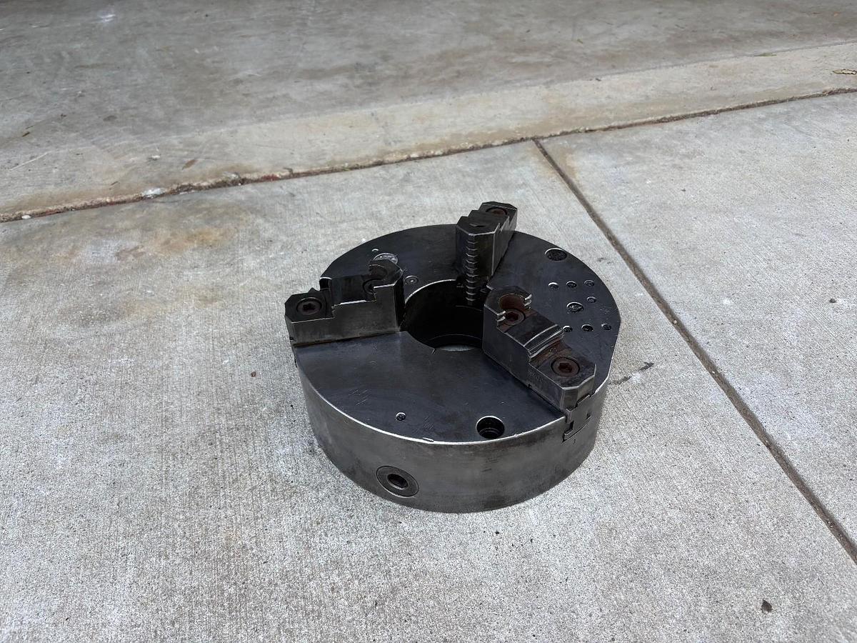 Used PHASE 2,  10 1/2" 3-Jaw Chuck 3 1/2" Hole Self Centering Jaws