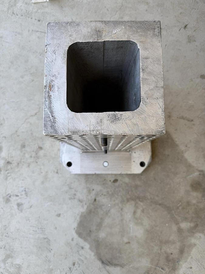 Used Aluminum Tombstone 16 by 16 inch square base.  21.5" tall  8" Square sides