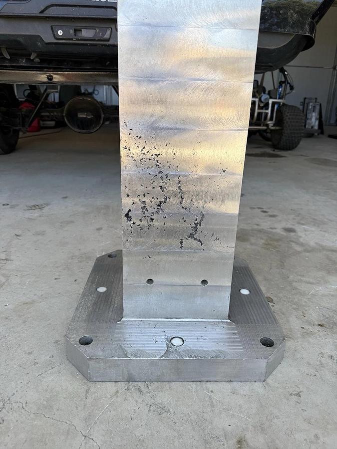 Used Aluminum Tombstone 16 by 16 inch square base.  21.5" tall  8" Square sides
