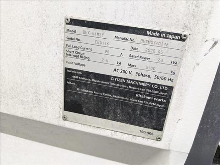 Used 2022 Citizen Miyano BNX-51MSY