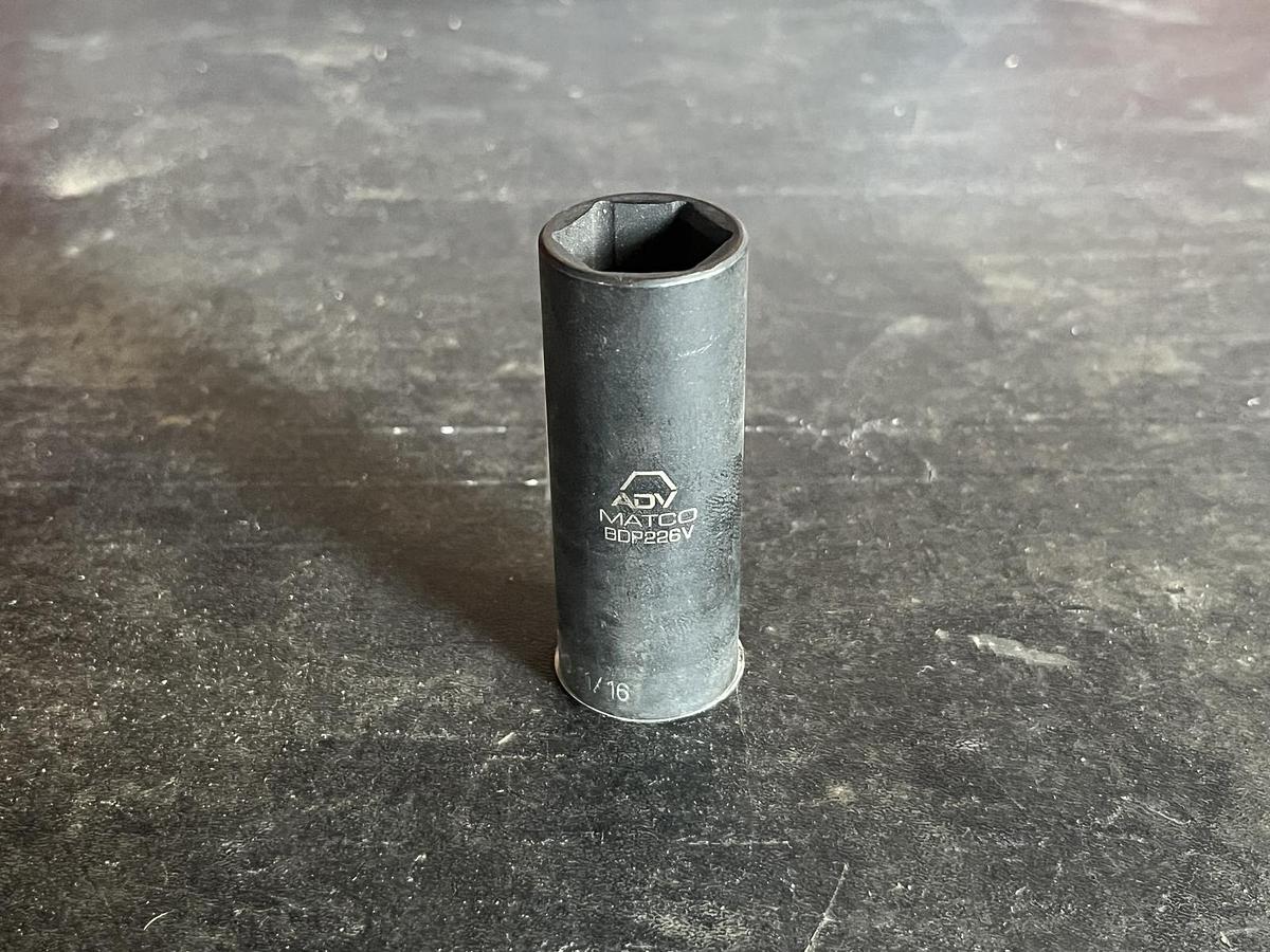 Used Matco Tools 3/8” Drive 11/16" SAE Deep 6 Point Impact Socket BDP226V