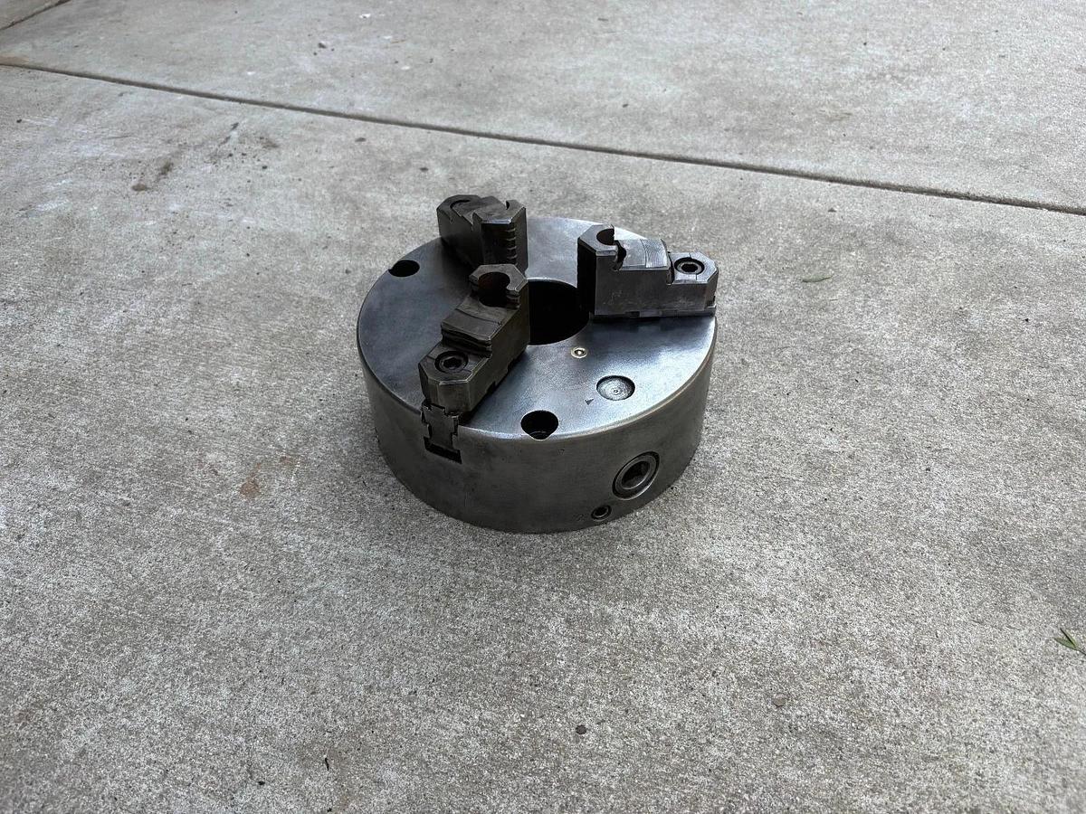 Used PHASE 2,  8" 3-Jaw Chuck 2" Hole Self Centering Jaws