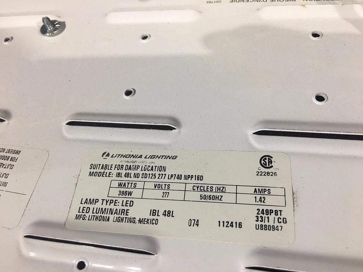 Used Lithonia Lighting I Beam High Bay LED Lighting IBL ND SD125 277 LB40NPP16D