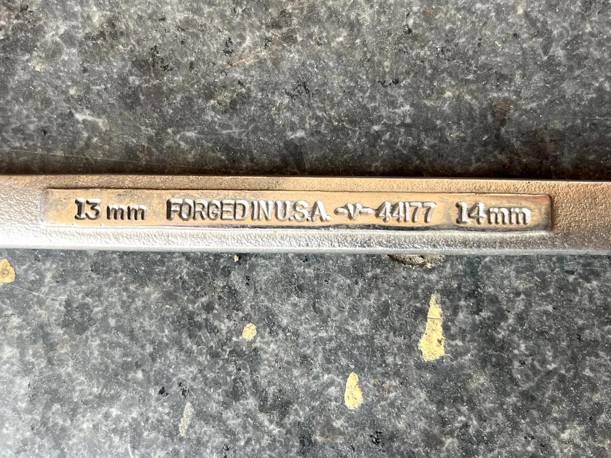 Used CRAFTSMAN -VA- 44177  13mm  x  14mm Flare Nut Metric Wrench  USA Hand Tool