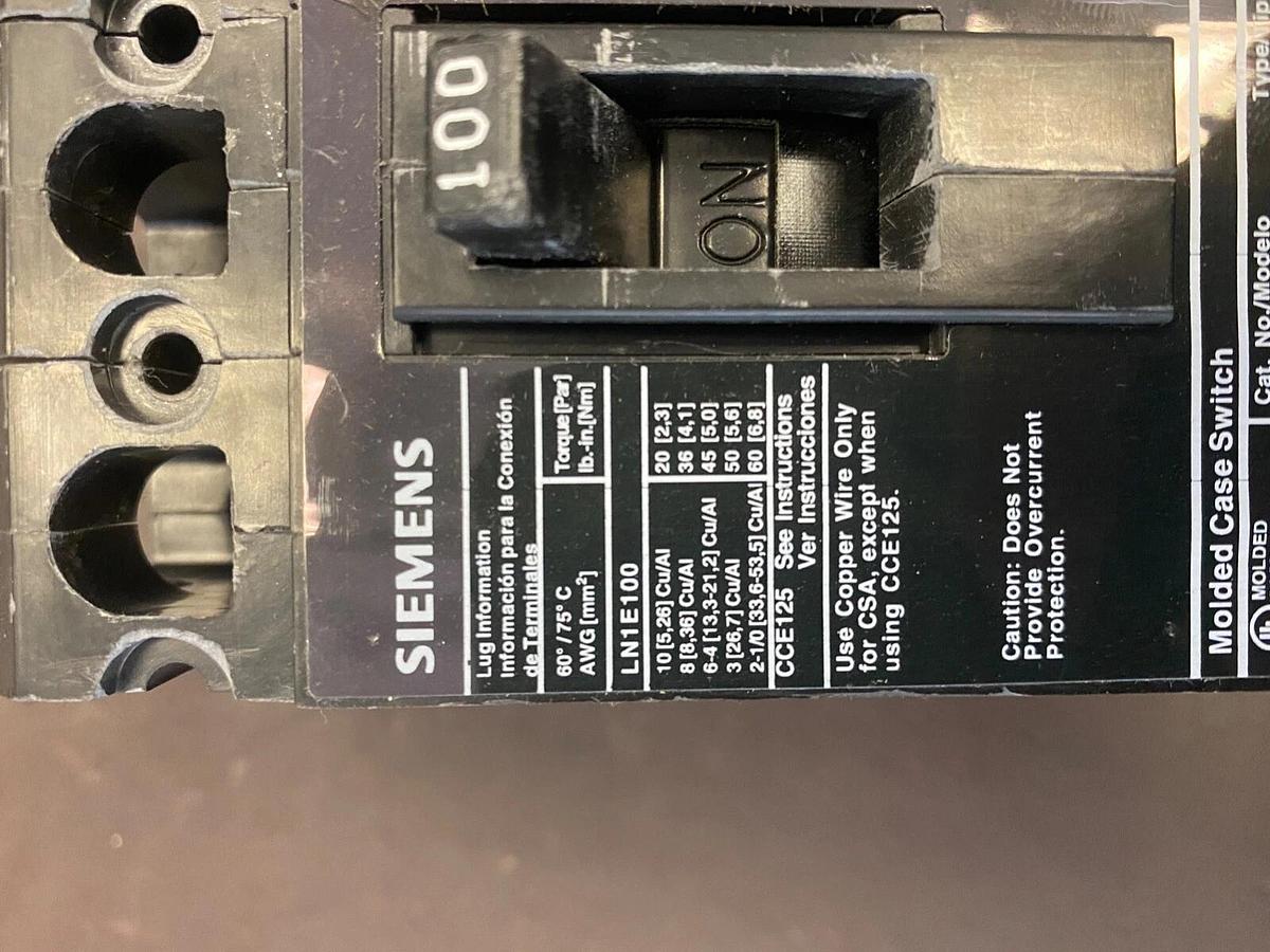 ED63S100A SIEMENS TYPE ED6 3 POLE 100A 600VAC  SWITCH