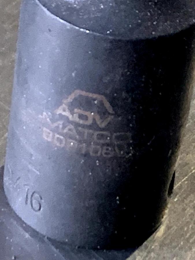 Used MATCO TOOLS "ADV" BDP106V, 3/8" DRIVE, 5/16" IMPACT SOCKET, 2.5" DEEP 6 POINT.
