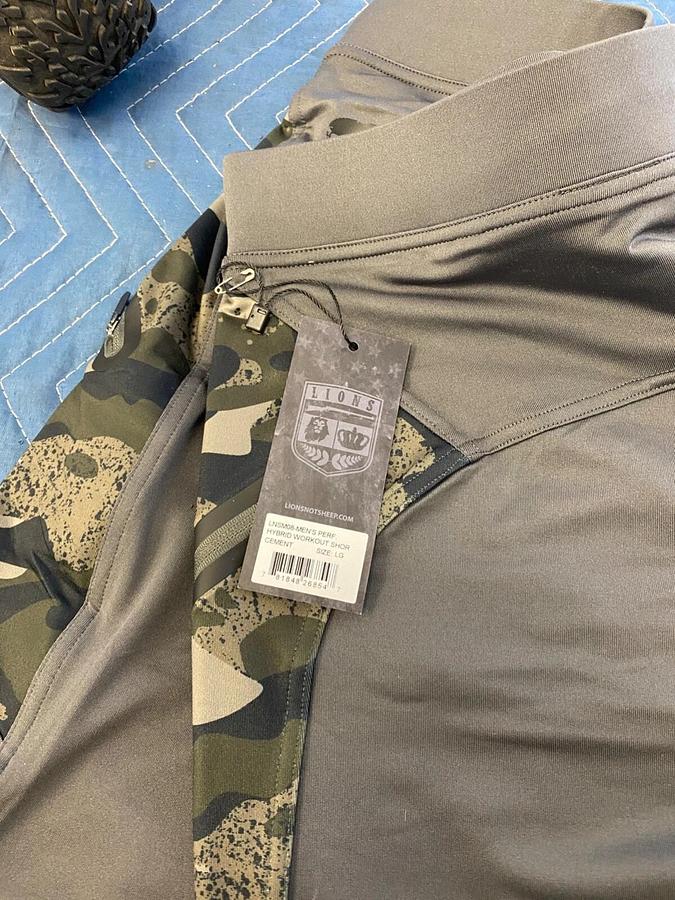 Men's Official LIONS NOT SHEEP Cement Hybrid workout Short Size Medium