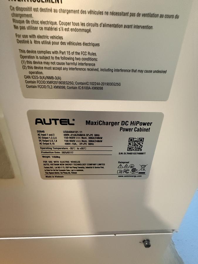 2025 Autel Maxi Charger DC HiPower Cabinet DS640