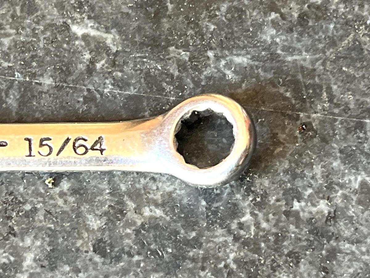 Used Craftsman  7/32" x 15/64"  12 Point Midget Ignition Combination Wrench