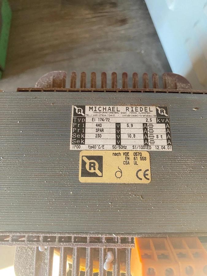 Used MICHAEL RIEDEL EI 174/72  TRANSFORMER