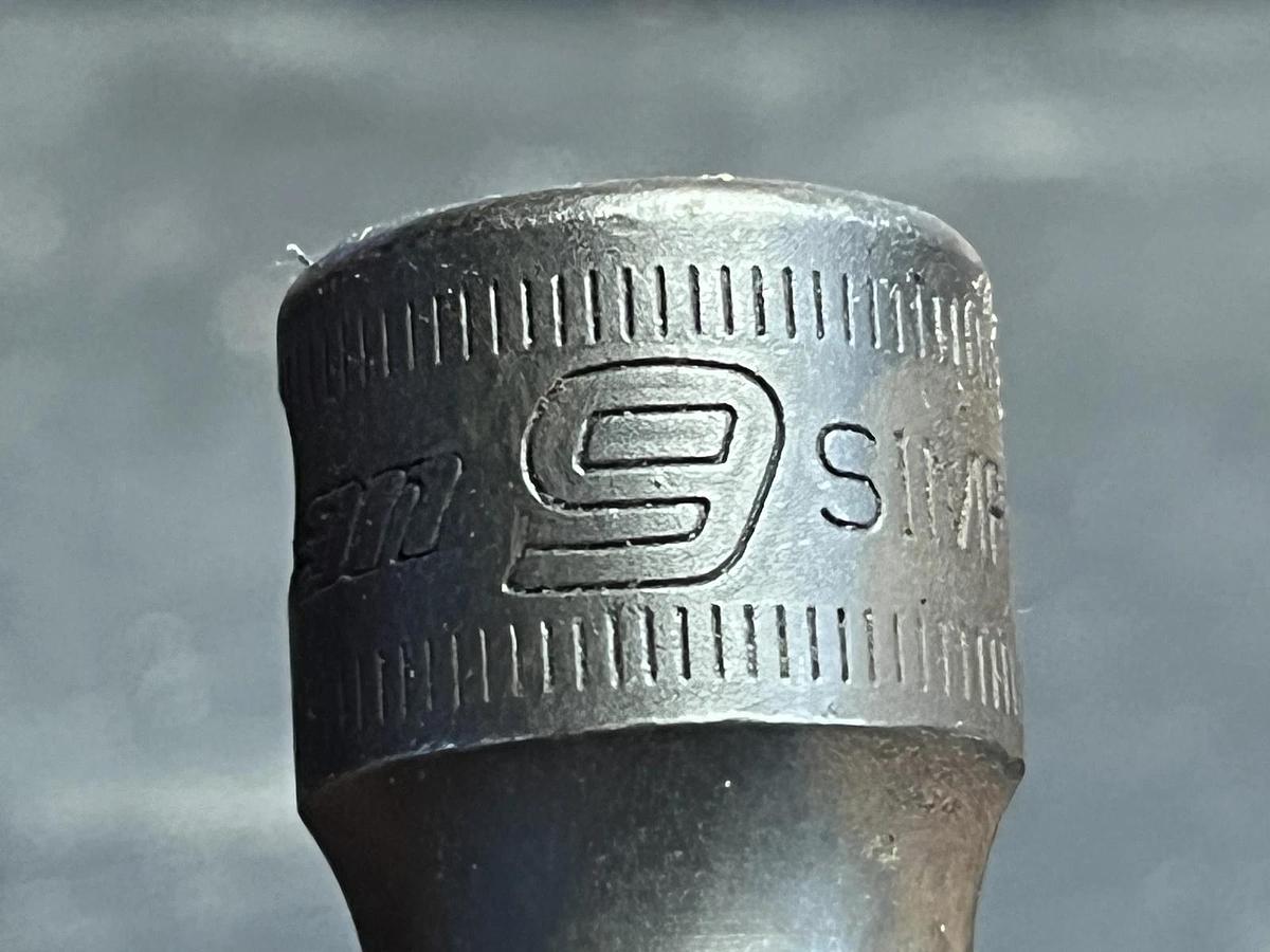 Used Snap-On SIMFM9A, 3/8" Drive, 9mm. Impact Socket, 2.1" Deep, 6 Point.