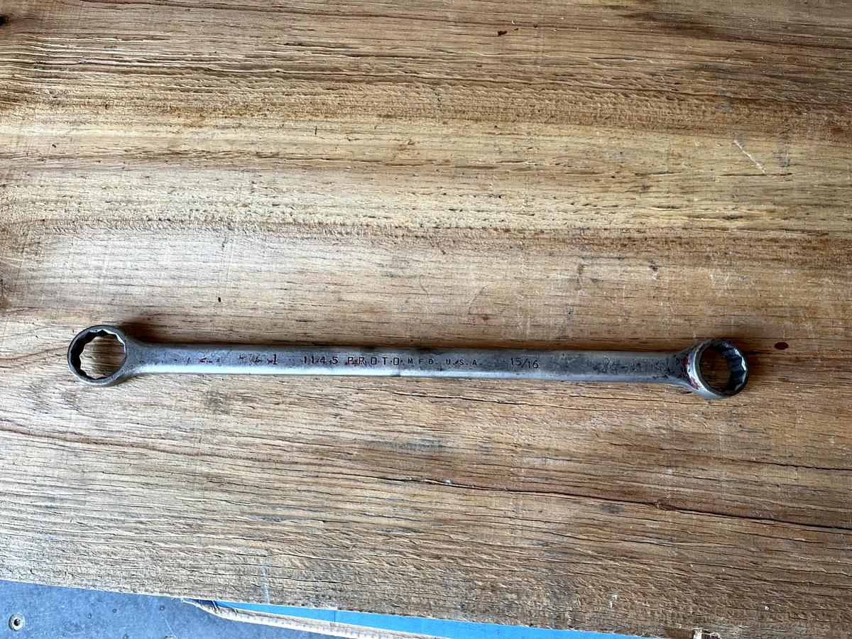 Used Vintage Proto Professional Box End Wrench Offset #1145B 1"-15/16" USA
