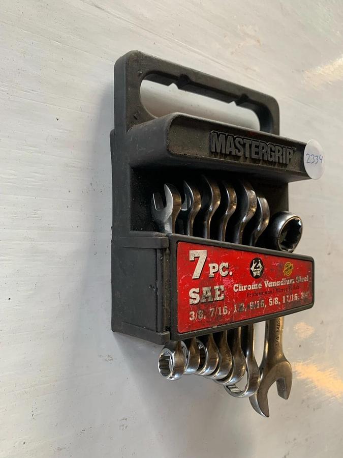Used MASTERGRIP 7 Piece SAE  Wrench Set Chrome Plated Heavy Duty