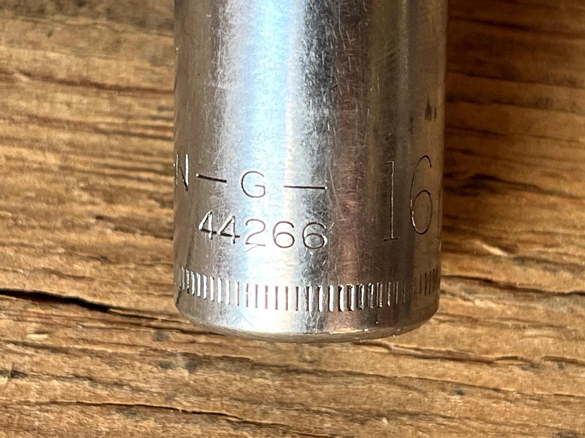 Used Craftsman Vintage 1/2" Drive 16MM 12 Point Shallow Socket Metric 44266 G USA