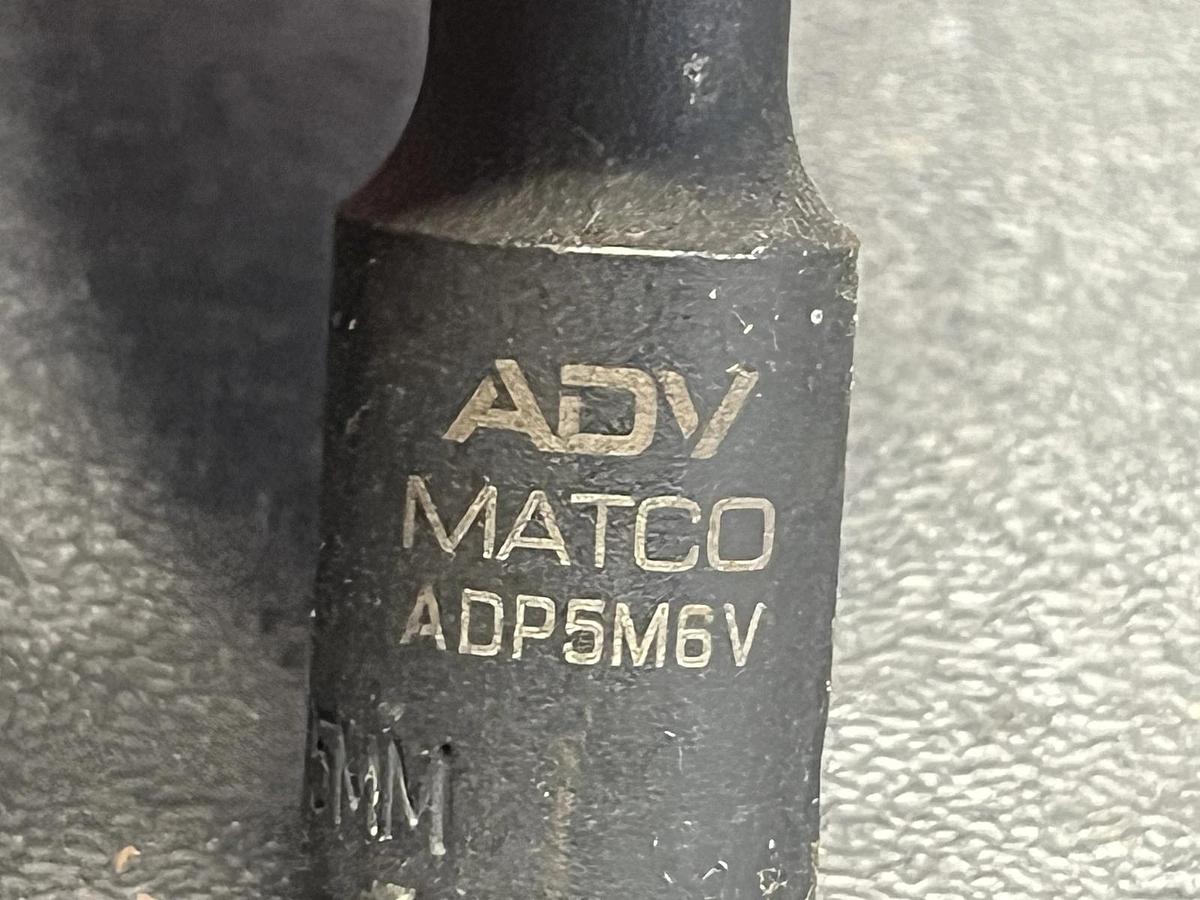 Used MATCO Tools "ADV" ADP5M6V, 1/4" Dr. 5MM Impact Socket, 2" Deep, 6-Point.