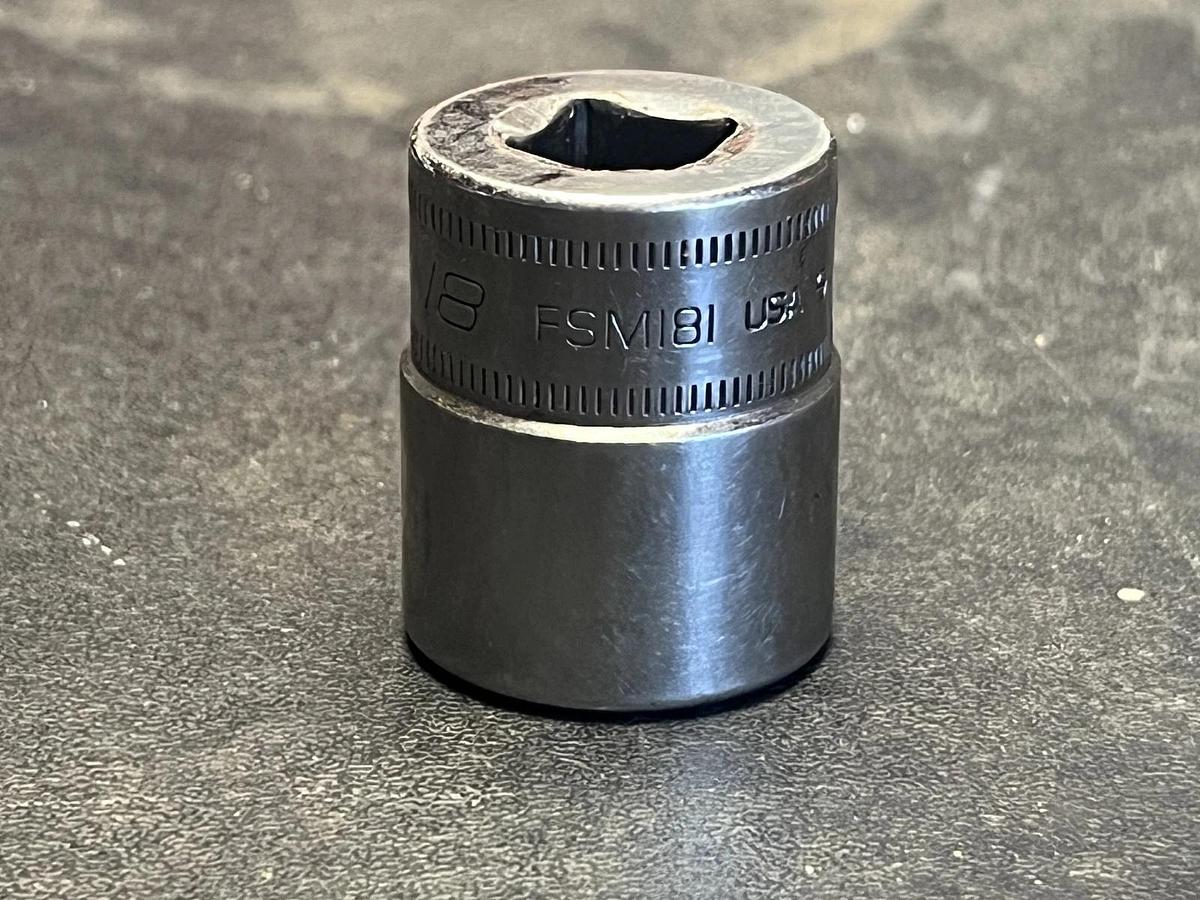Used Snap On Tools FSM181 18mm Metric Flank Drive Shallow Socket 3/8" Drive 6 Point