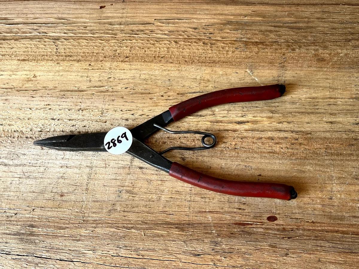 Used MAC Tools USA P22A Straight Tip Lock Ring Pliers - Red Grip