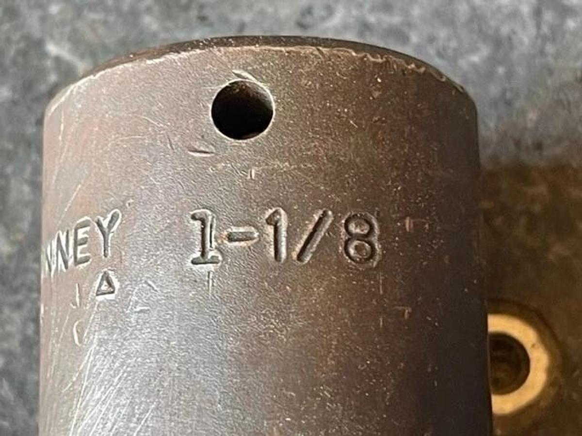 Used Bonney 1 1/8 USA Short Impact Socket 6pt. 1/2"Dr.  P3236