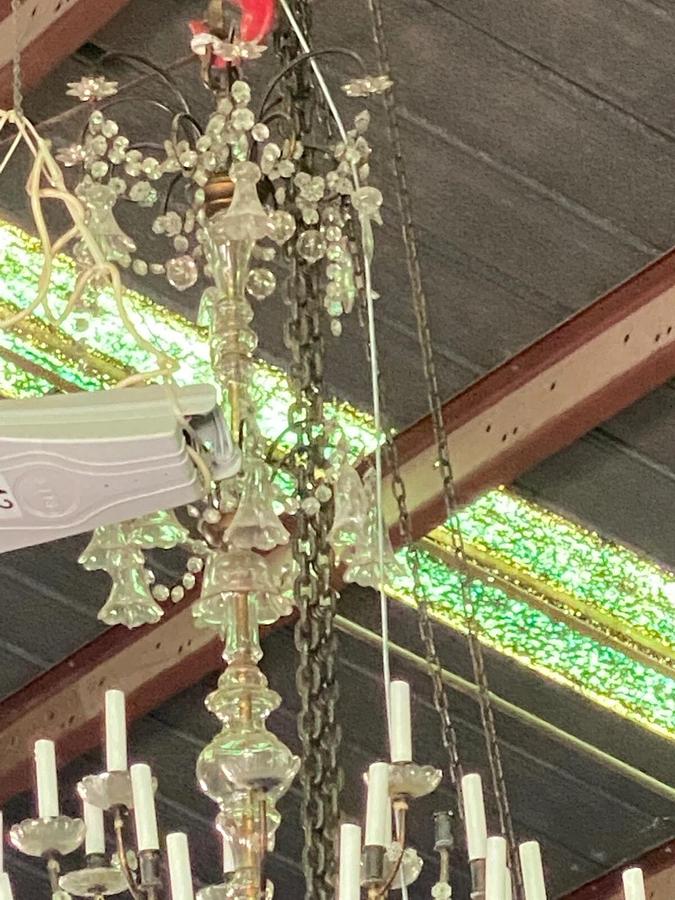 Used Unique Antique Dutch Brass Bronze 12 arm pegged Ball Chandelier 18th.C.