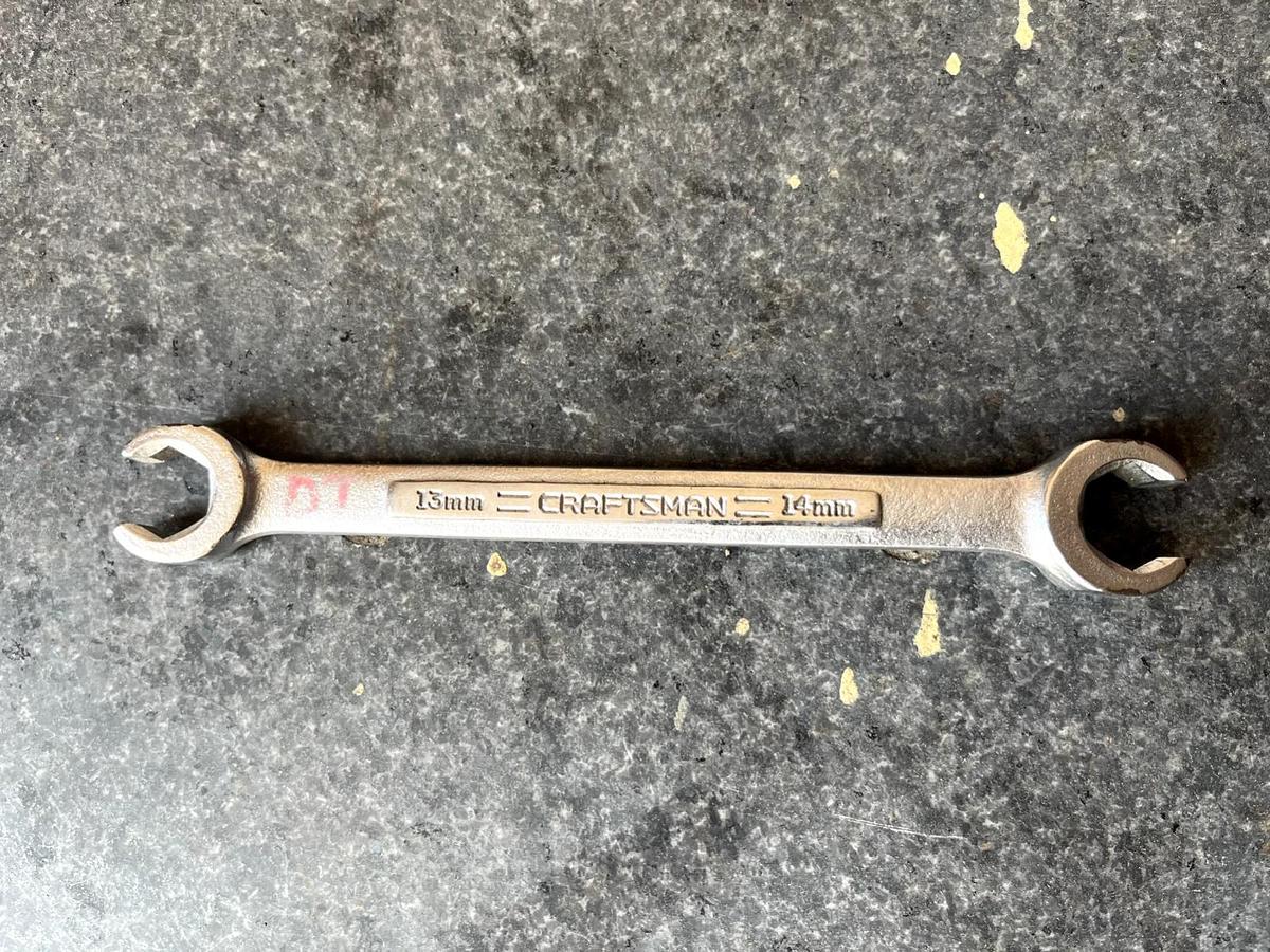 Used CRAFTSMAN -VA- 44177  13mm  x  14mm Flare Nut Metric Wrench  USA Hand Tool