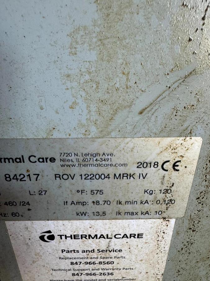 Used THERMAL CARE  Oiltherm ROV 122004 Mark IV