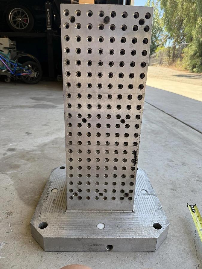 Used Aluminum Tombstone 16 by 16 inch square base.  21.5" tall  8" Square sides