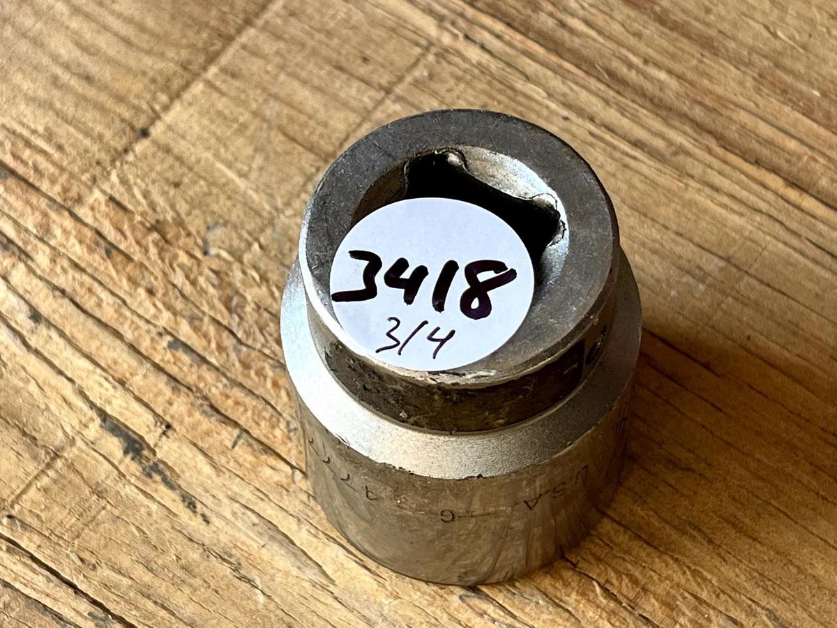 Used Craftsman 47779 3/4" Drive 1 3/8" Socket USA V Series Shallow 12 Point Chrome