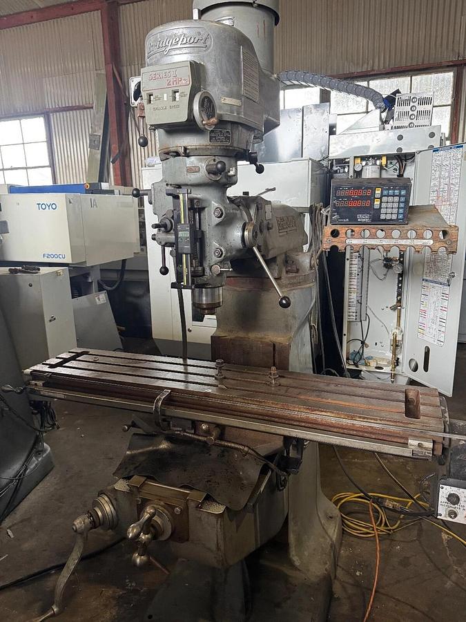 Used BRIDGEPORT 9X48 SERIES I 2HP VS VERTICAL MILLING MACHINE, CHROME WAYS + 2AX DRO