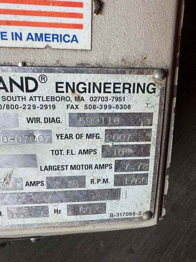 Used Cumberland Engineering 814X Beside-The-Press Granulator 460VAC 3 Phase