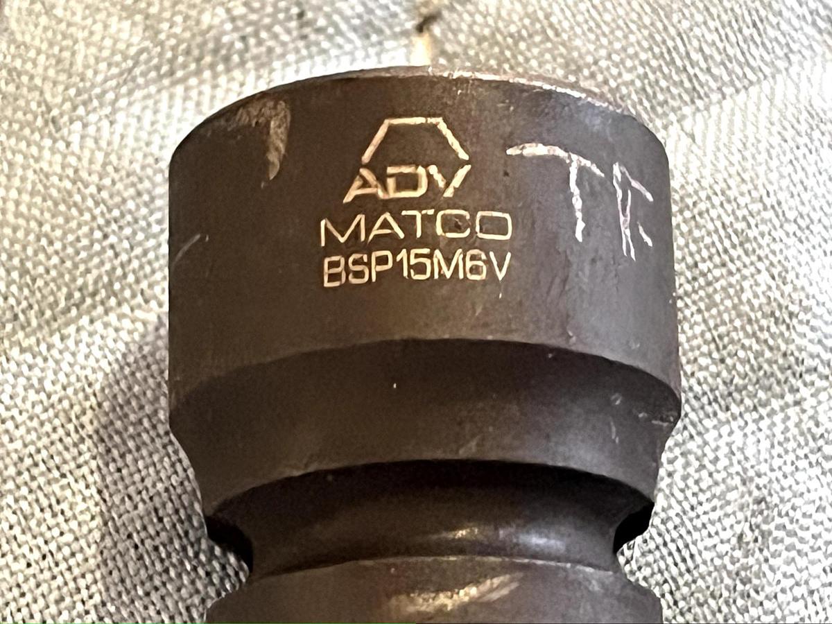 Used MATCO TOOLS "ADV" BSP15M6V, 3/8" DRIVE, 15MM. IMPACT SOCKET, 6 POINT.