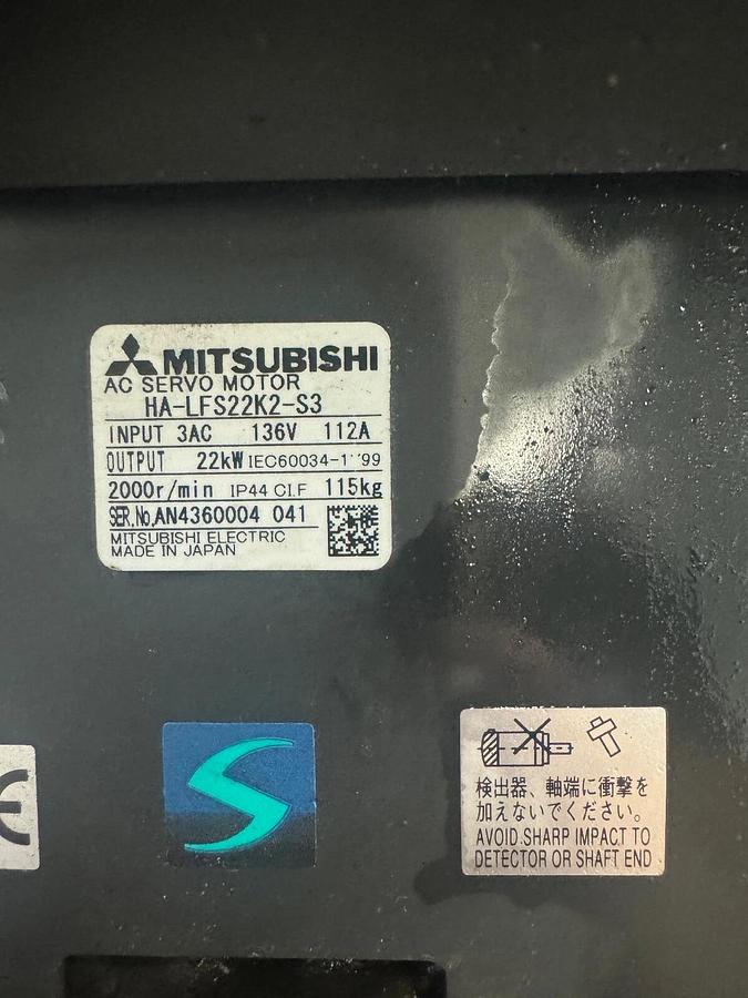 Used Mitsubishi HA-LFS22K2 S3 servo motor HA-LFS22K2-S3 HA-LFS22K2S3