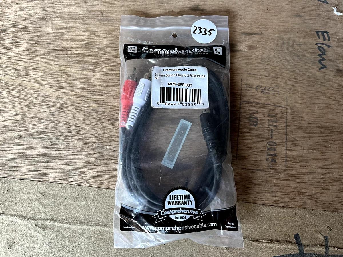 Used Comprehensive MPS-2PP-6ST 6 ft. 3.5mm Stereo to 2 RCA Cable Male to Male