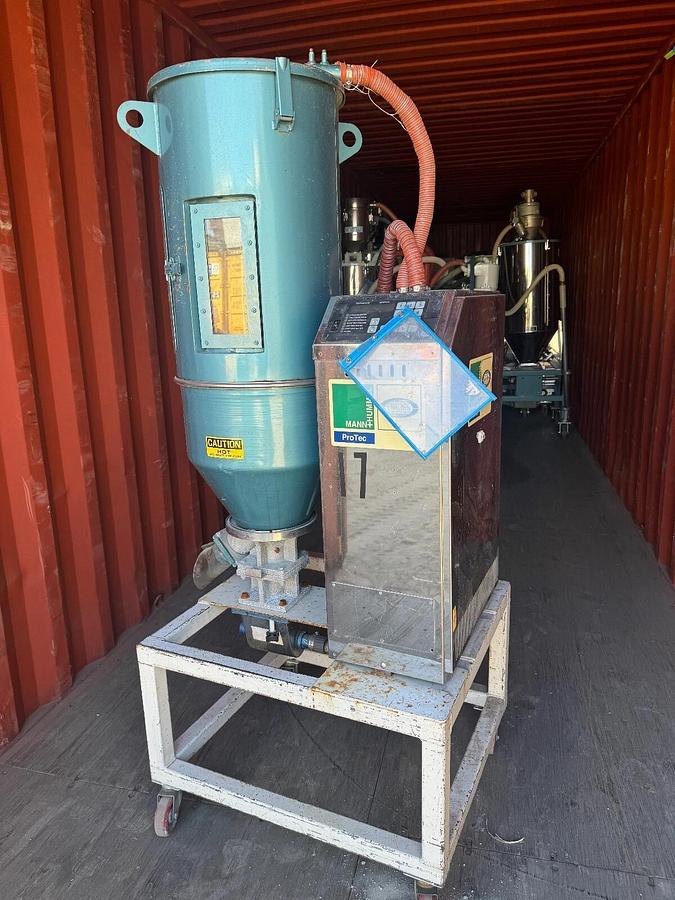 Used Una-Dyn 30 CFM Desiccant Dryer Model UDC-30 With 100# Solid Cone Hopeer