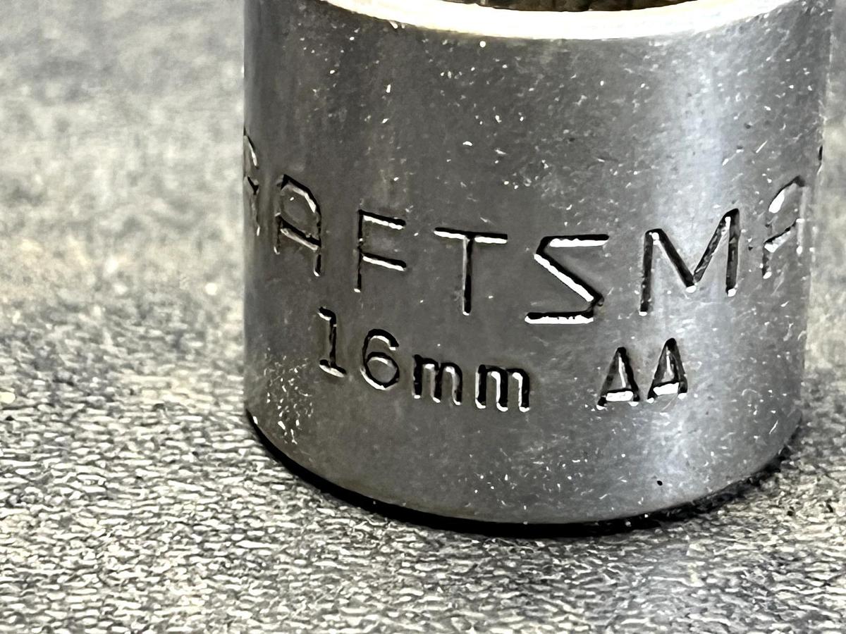 Used CRAFTSMAN, 3/8" DRIVE SHALLOW SOCKET, 16MM METRIC, 12 POINT