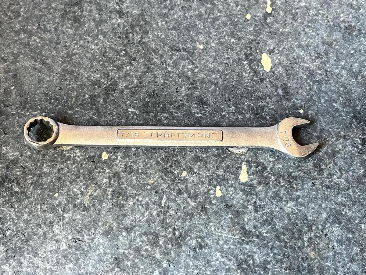 Used Craftsman 7/16in. Combination Wrench VA 44694 Made in USA,  6" long 12 Point