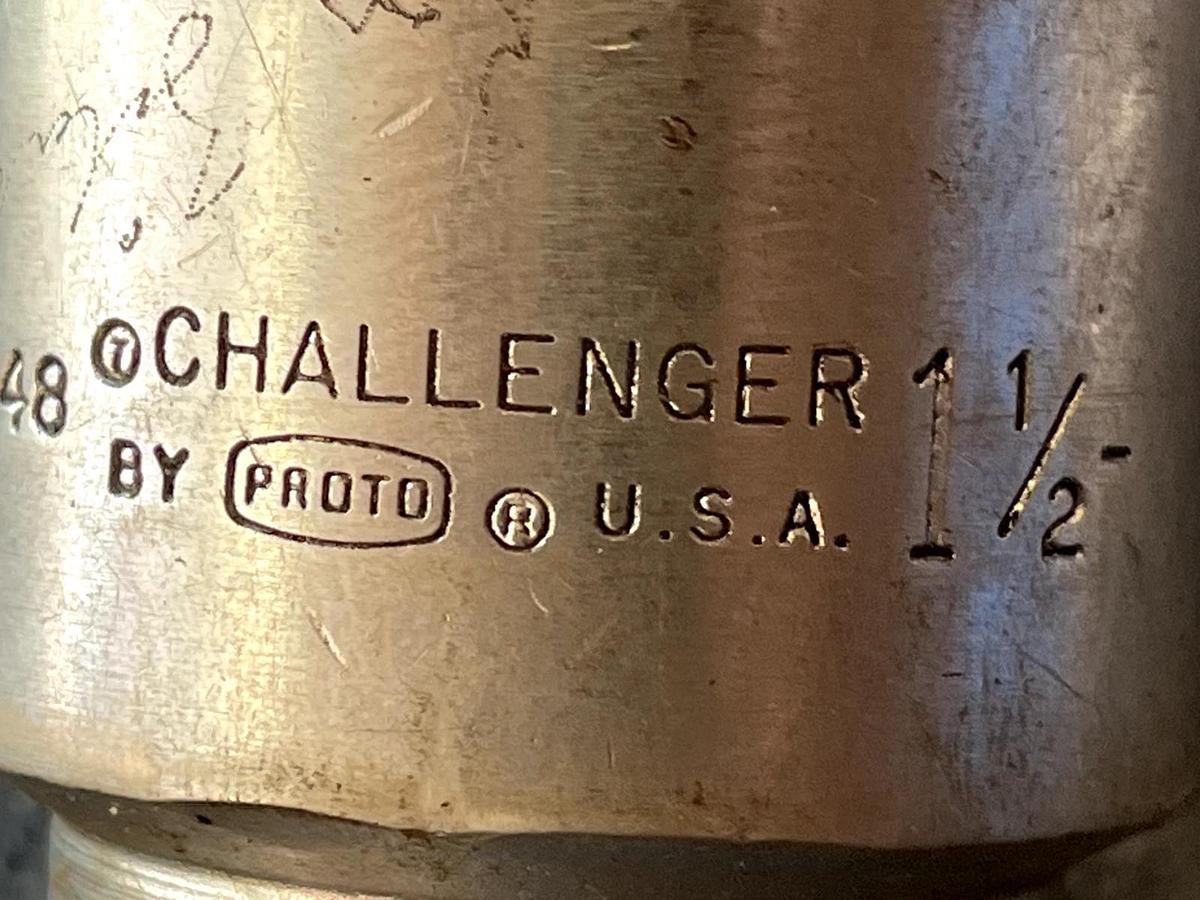 Used 1848 CHALLENGER BY PROTO 1 1/2" SOCKET 3/4" DRIVE 12 PT MADE IN USA