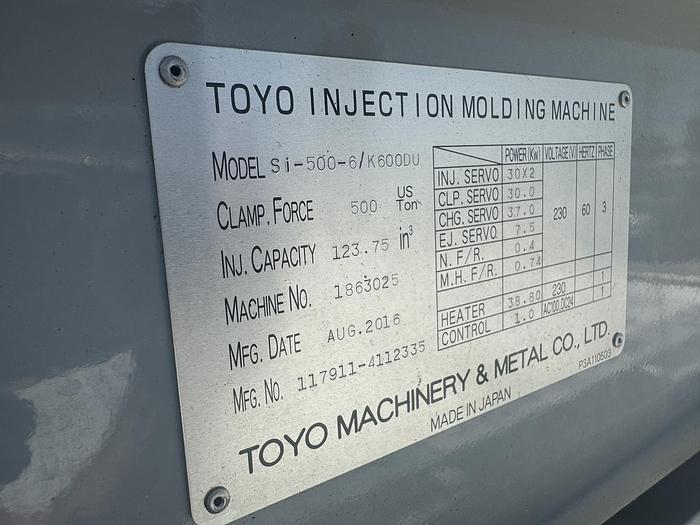 Used 2016 Toyo Si-500-6S K600DU