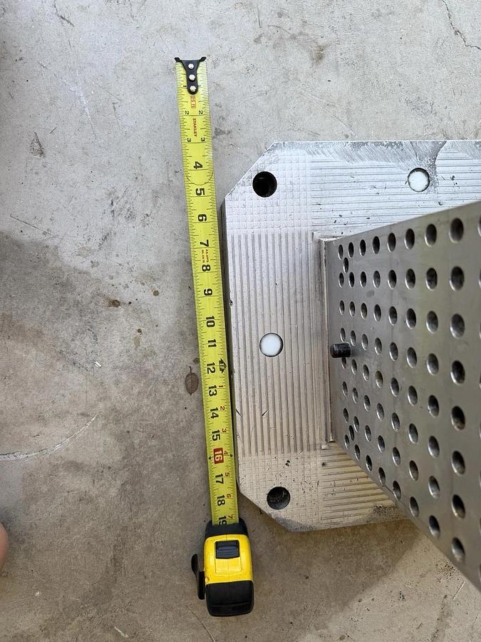 Used Aluminum Tombstone 16 by 16 inch square base.  21.5" tall  8" Square sides