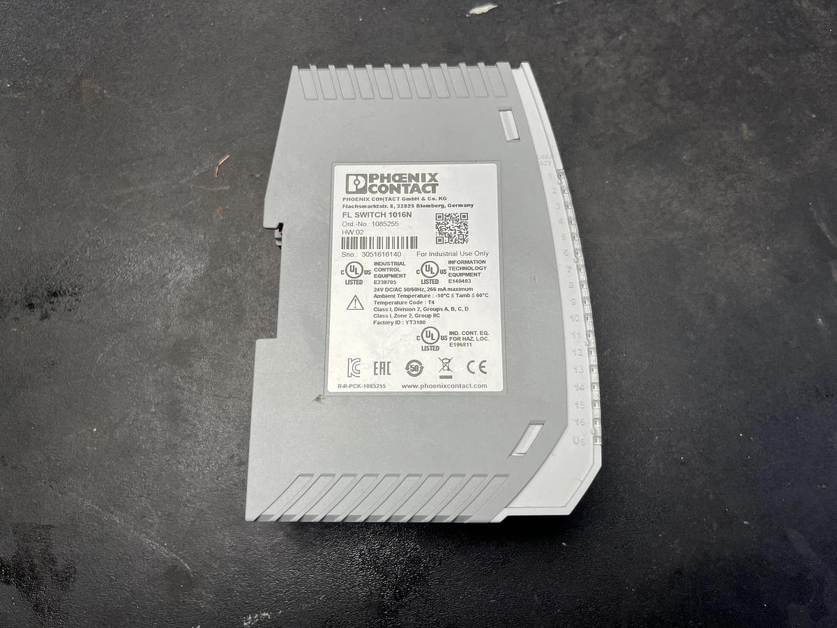 Used PHOENIX CONTACT FL SWITCH 1016N / FLSWITCH1016N Ethernet Switch