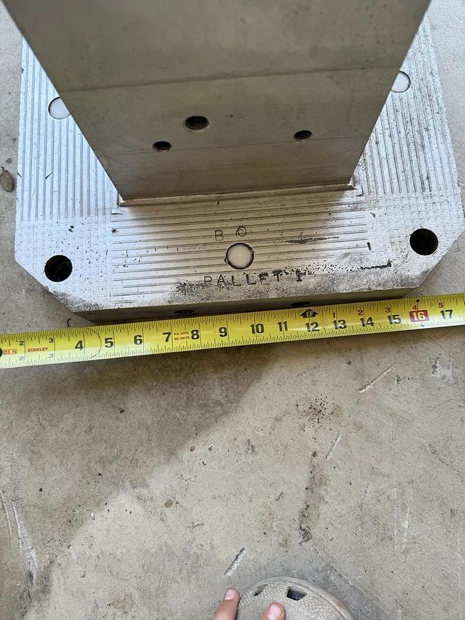 Used Aluminum Tombstone 16 by 16 inch square base.  21.5" tall  8" Square sides