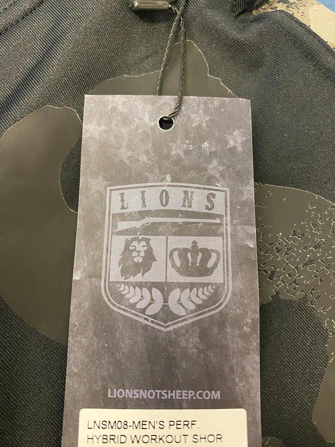 Men's Official LIONS NOT SHEEP Black Hybrid workout Short Size XL